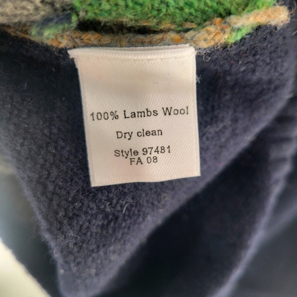 J Crew lambswool Men's Argyle Sweater Navy Size L - Picture 3 of 4